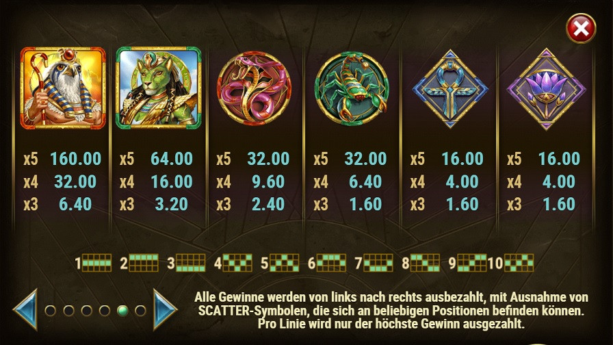 Dawn Of Egypt Feature Symbols De - partycasino