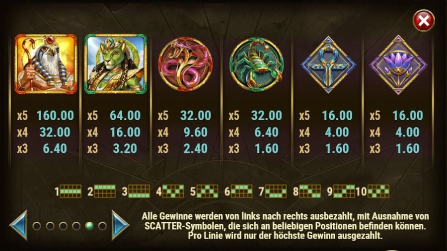 Dawn Of Egypt Feature Symbols De - partycasino