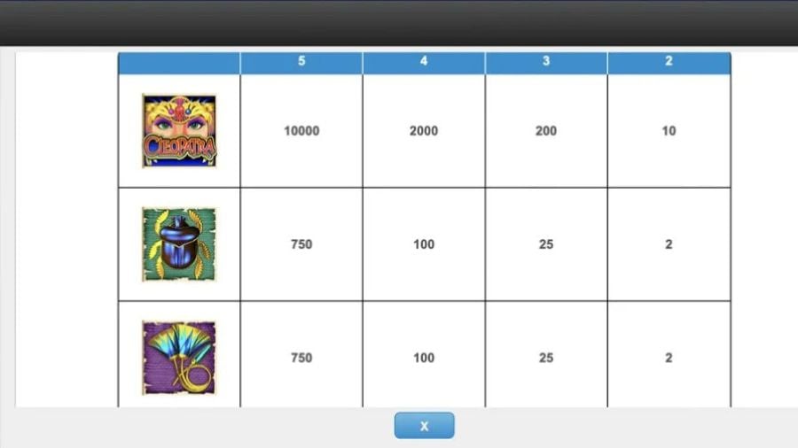 Cleopatra Grand Symbols De - partycasino