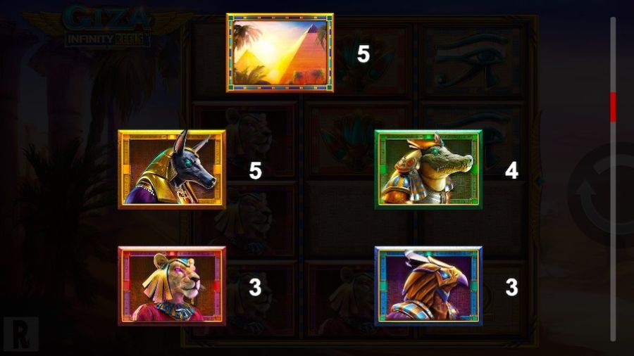 Giza Infinity Reels De Featured Symbols - partycasino