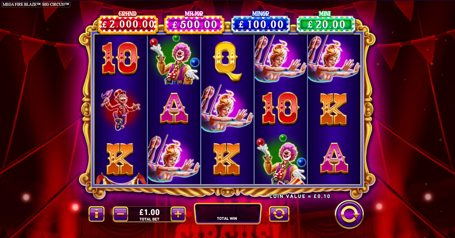 Mega Fire Blaze Big Circus Slot - partycasino
