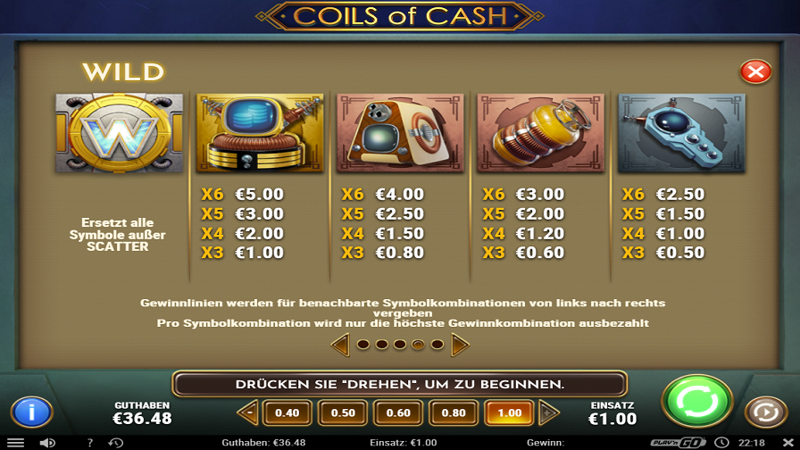 Coils Of Cash Feature Symbols De - partycasino