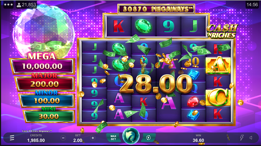 Cash N Riches Megaways Bonus - partycasino