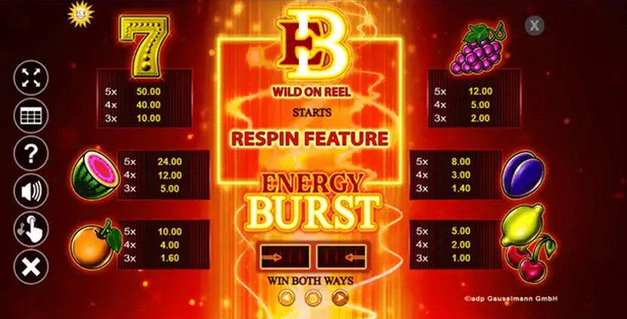 Energy Burst Symbols - partycasino