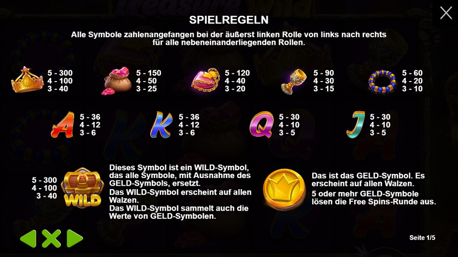 Treasure Wild Feature Symbols De - partycasino