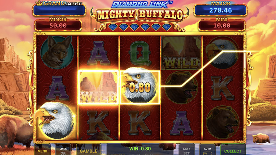 Diamond Link Mighty Buffalo Bonus - partycasino