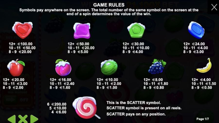 Sweet Bonanza Xmas Slot Symbols - partycasino