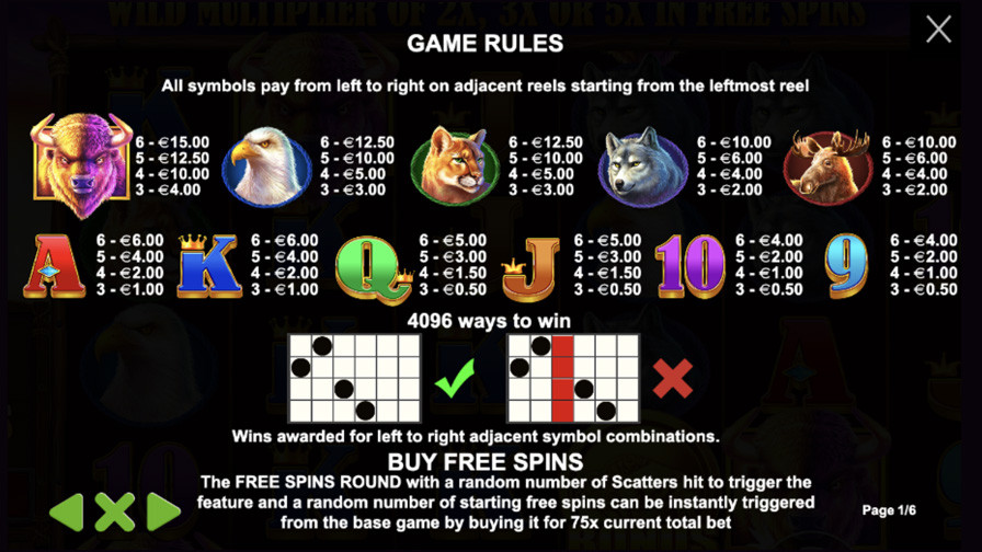 Buffalo King Slot Symbols - partycasino-canada