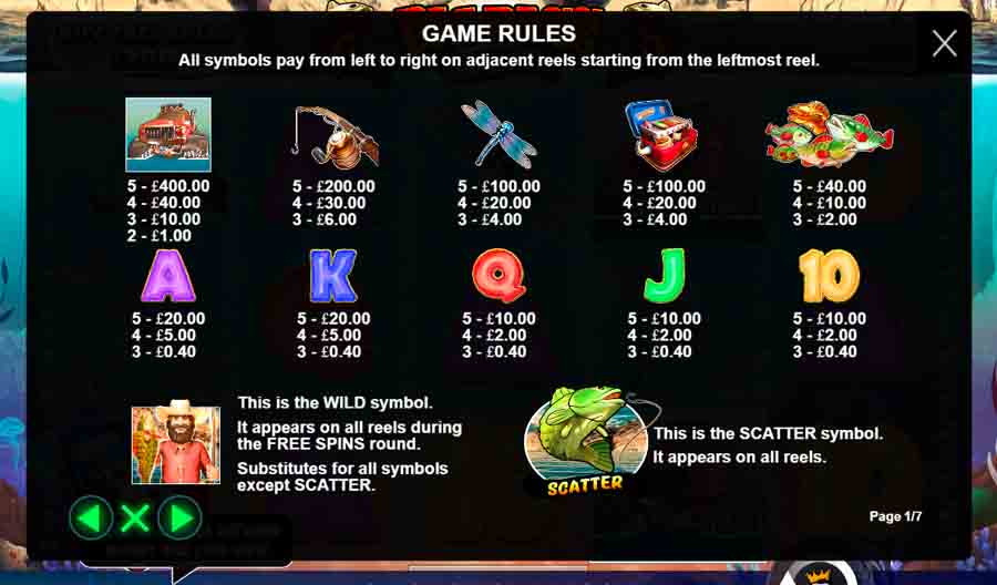Big Bass Splash Slot Feature Symbols - partycasino-canada