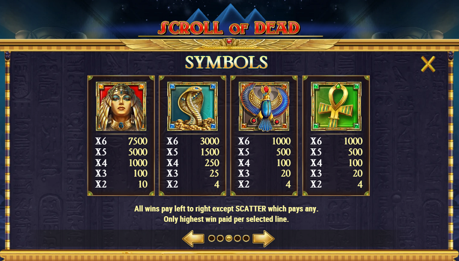 Scroll Of Dead Feature Symbols - partycasino-canada