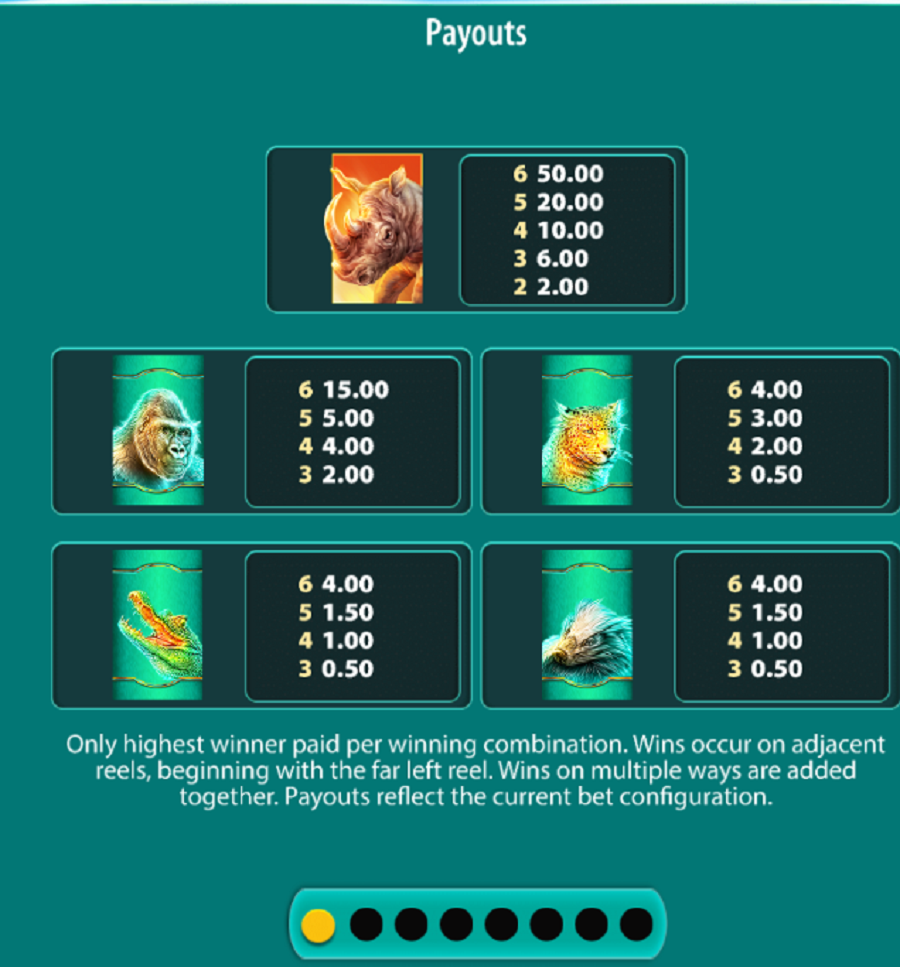 Raging Rhino Megaways Feature Symbols - partycasino-canada