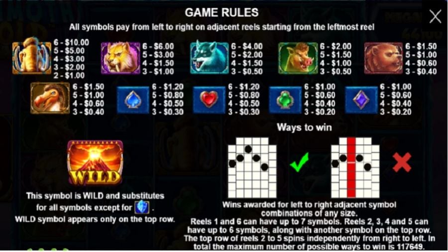 Mammoth Gold Megaways Feature Symbols Eng - partycasino-canada