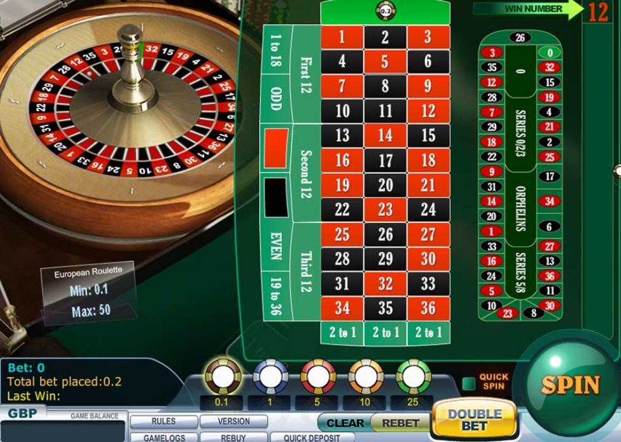 European Roulette 20p - partycasino