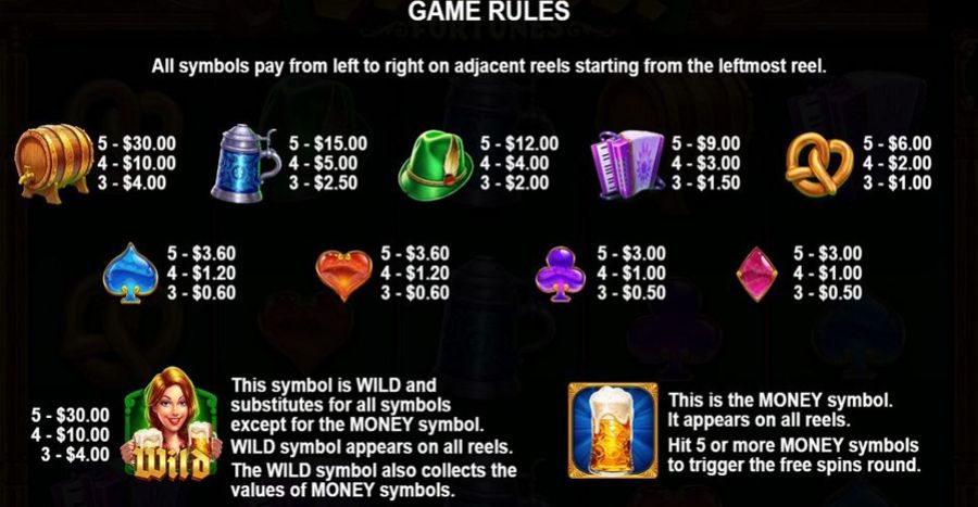 Octobeer Fortunes Synbols - partycasino