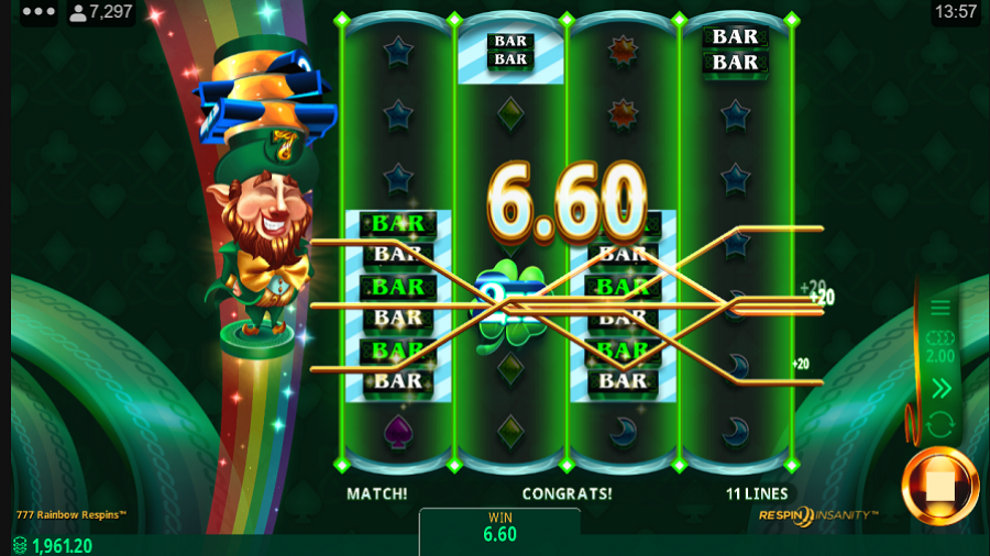 777 Rainbow Respins Bonus - partycasino