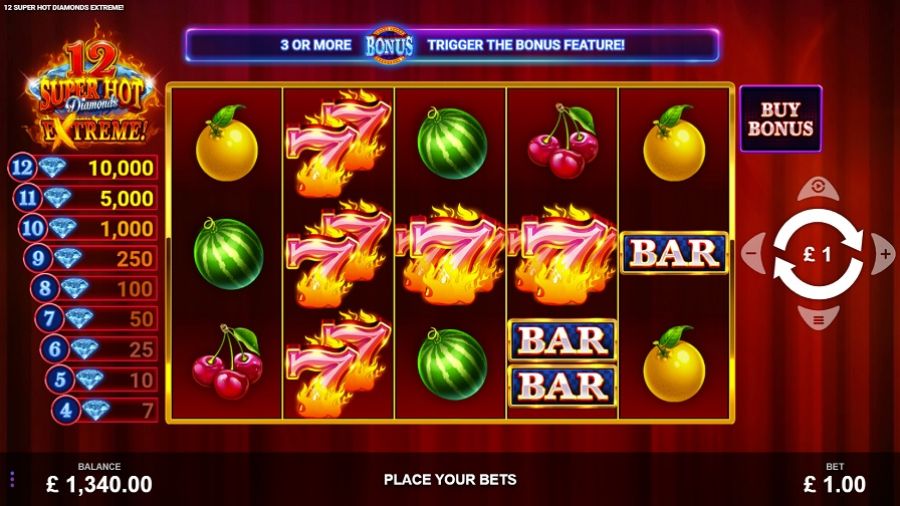 12 Super Hot Diamonds Extreme Slot Eng - partycasino