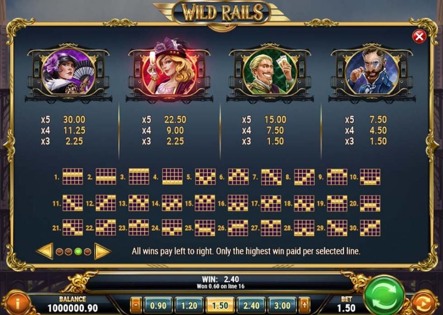 Wild Rails Feature Symbols - partycasino
