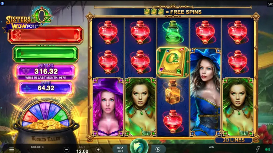 Sisters Of Oz Wowpot Slot Eng - partycasino
