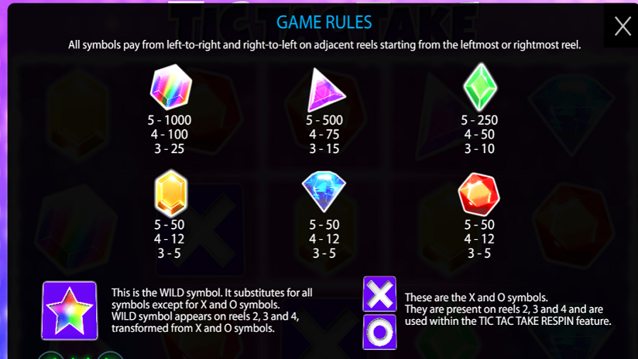 Tic Tac Take Feature Symbols - partycasino