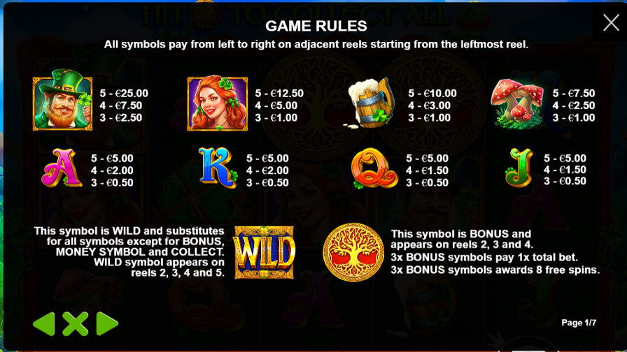 Clover Gold Feature Symbols - partycasino