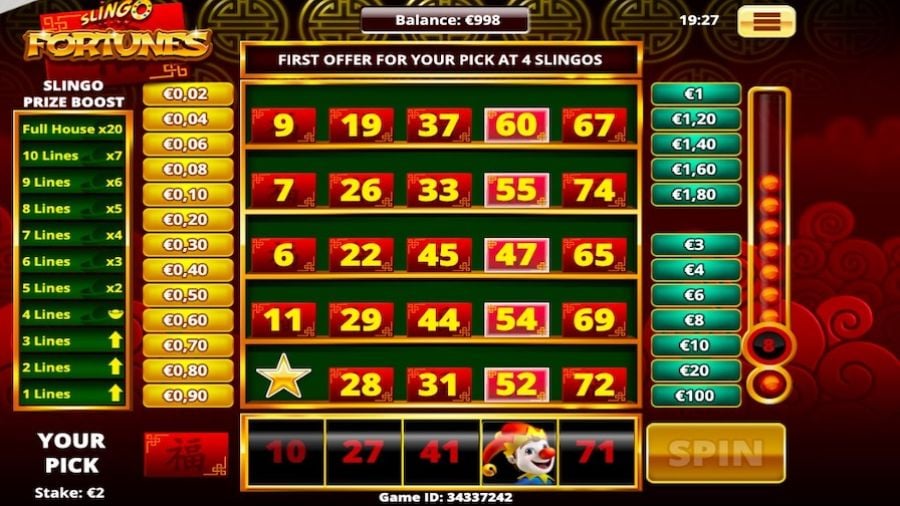 Slingo Fortunes - partycasino