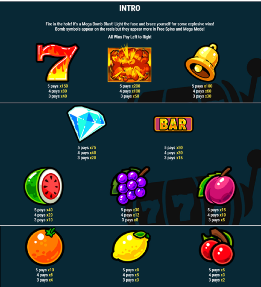 Bomb Blaster Feature Symbols - partycasino