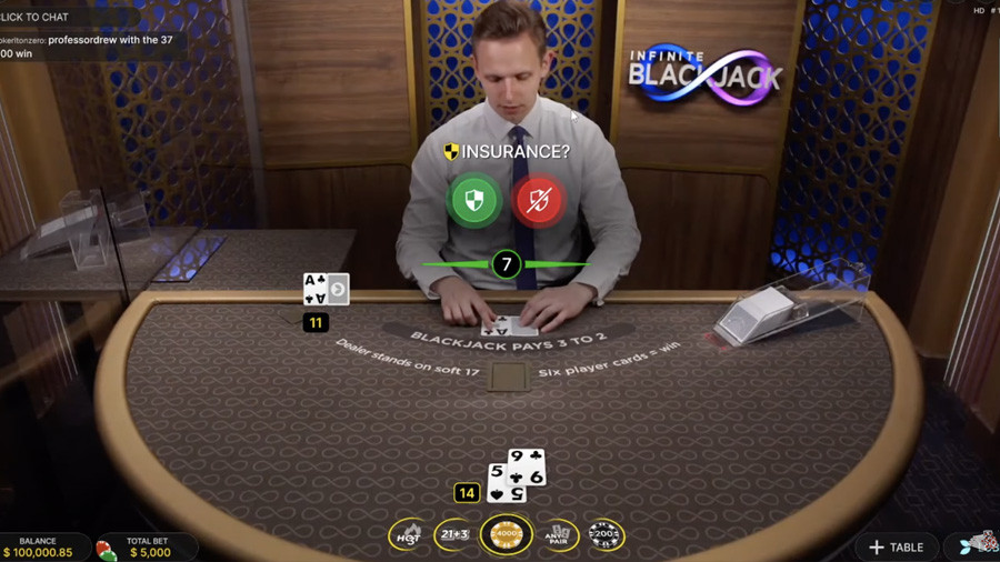 Infinite Blackjack Table - partycasino