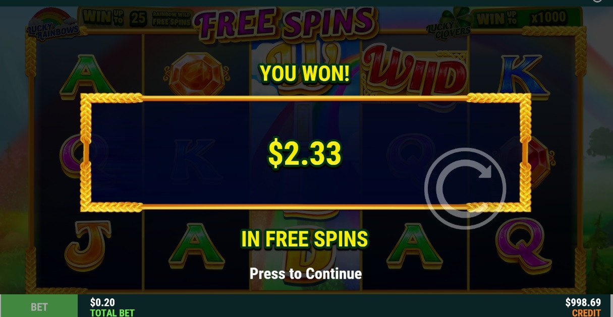 Rainbow Wishes Payout - partycasino