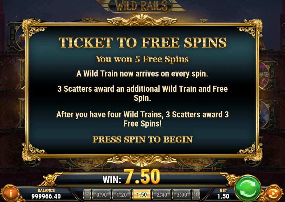 Wild Rails Bonus - partycasino
