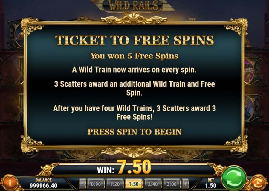 Wild Rails Bonus - partycasino