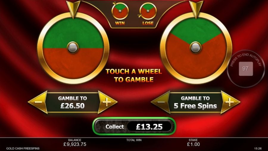 Gold Cash Freespins Gamble Wheel - partycasino