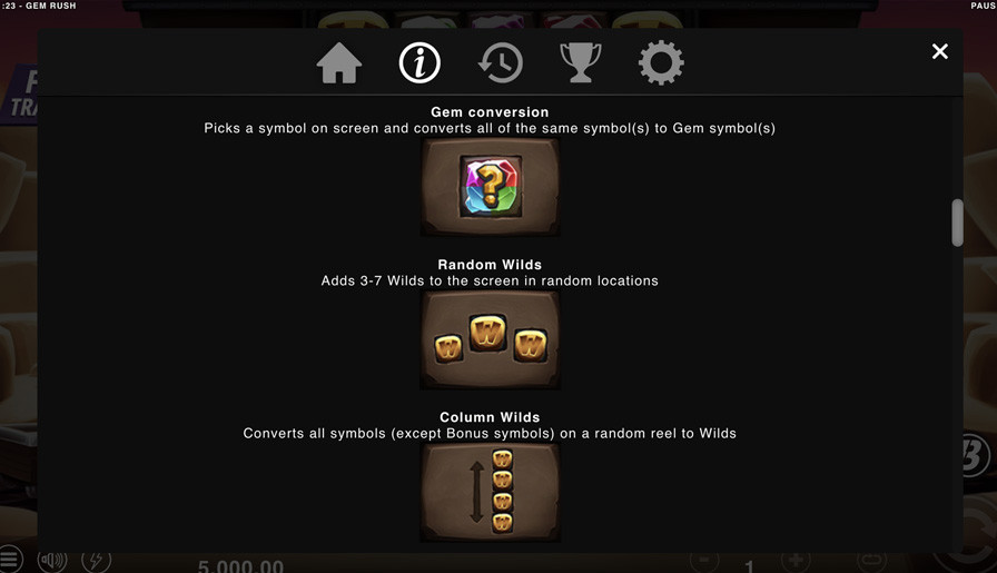 Gem Rush Symbols - partycasino