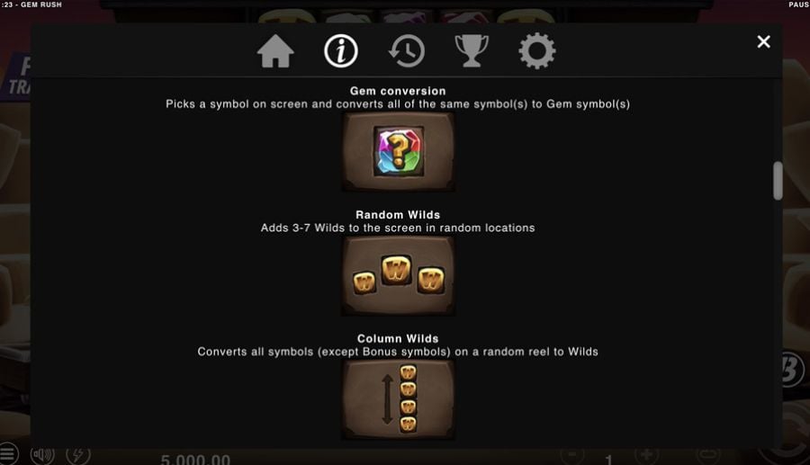 Gem Rush Symbols - partycasino