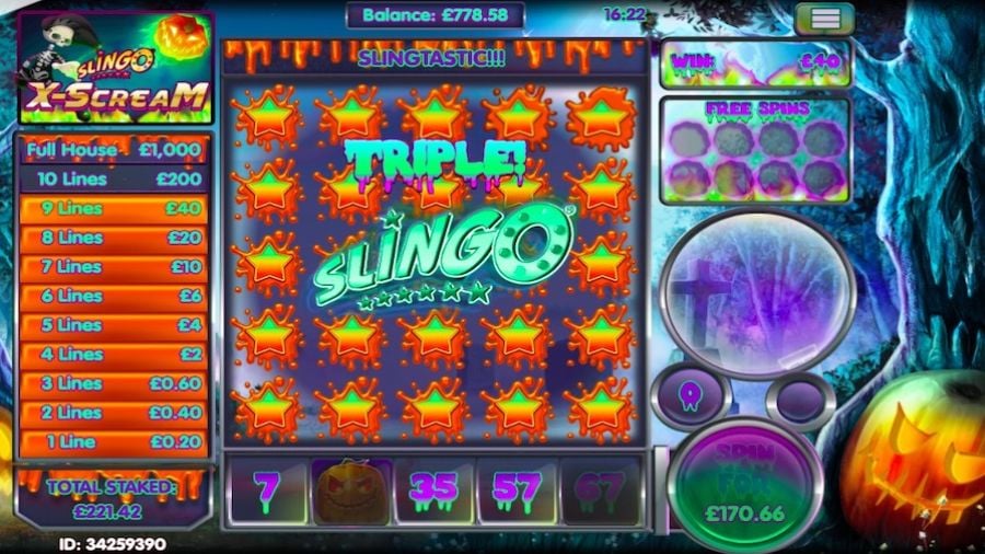 Slingo X Scream Bonus - partycasino
