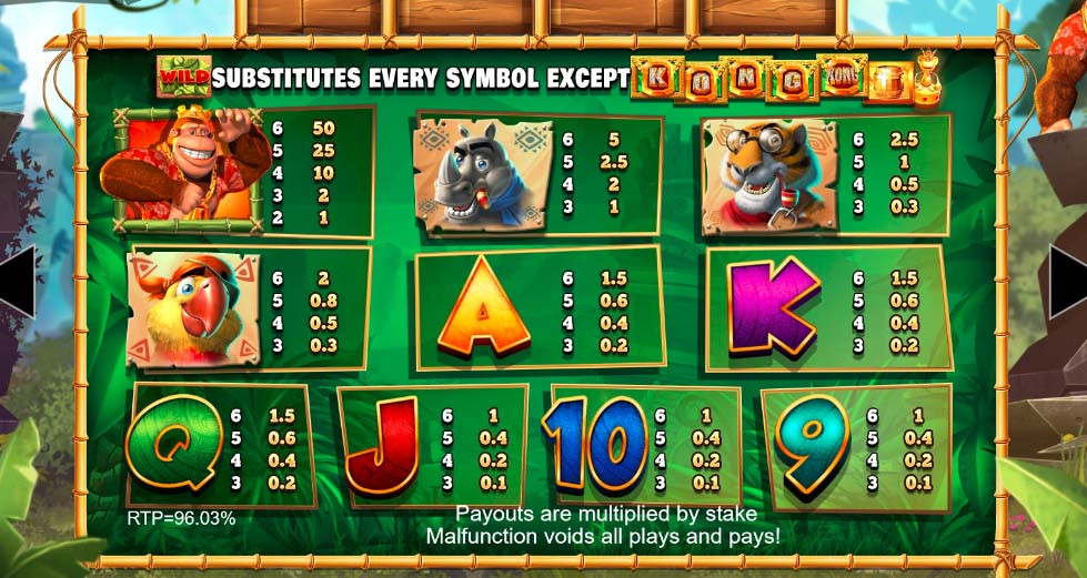 Return Of Kong Featured Symbols - partycasino