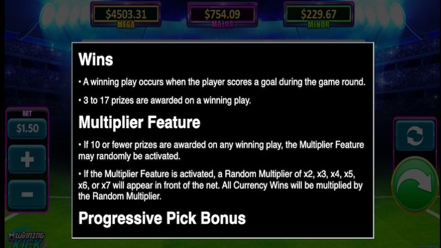 Winning Kick Luckytap Featured Symbols - partycasino