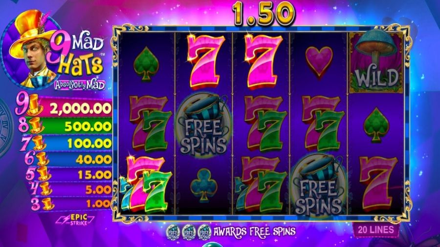 9 Mad Hats Absolootly Mad Bonus - partycasino
