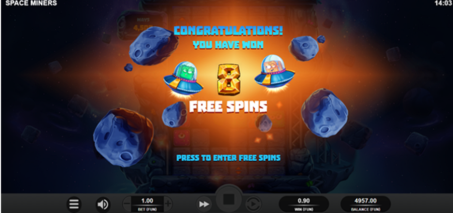 Space Miners Bonus - partycasino