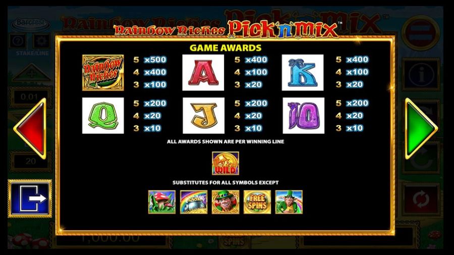 Rainbow Riches Pick N Mix Symbols Eng - partycasino