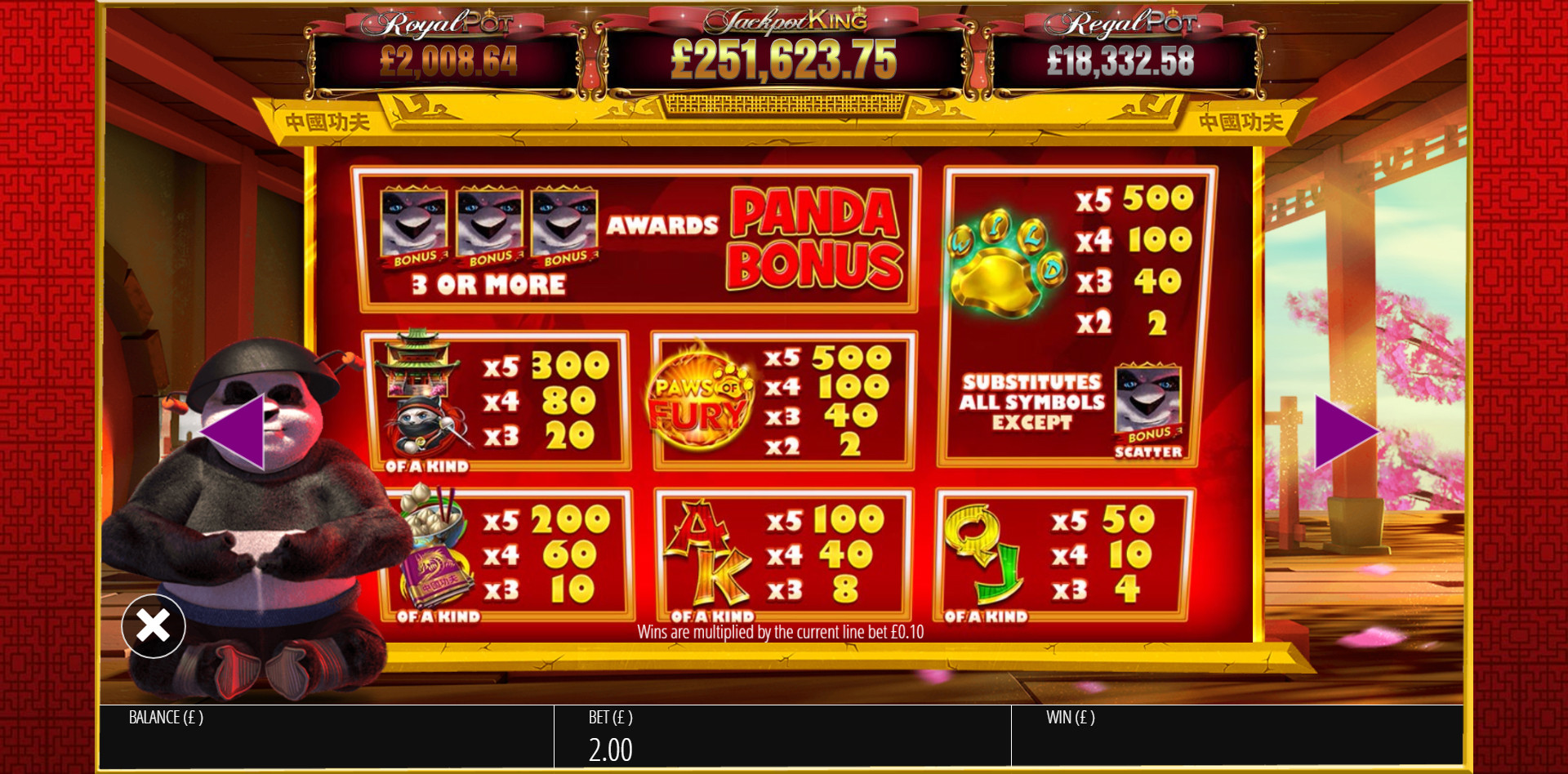 Paws Of Fury Symbols - partycasino