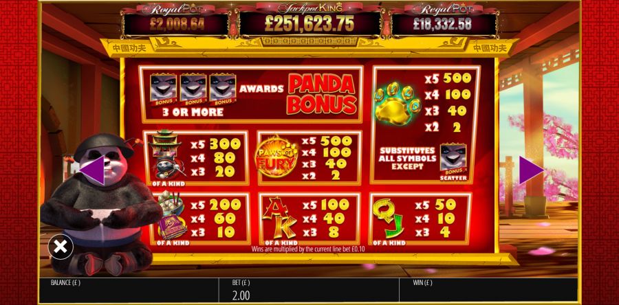 Paws Of Fury Symbols - partycasino