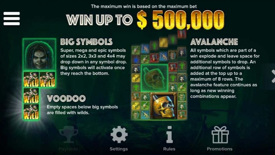 Voodoo Gold Feature Symbols - partycasino