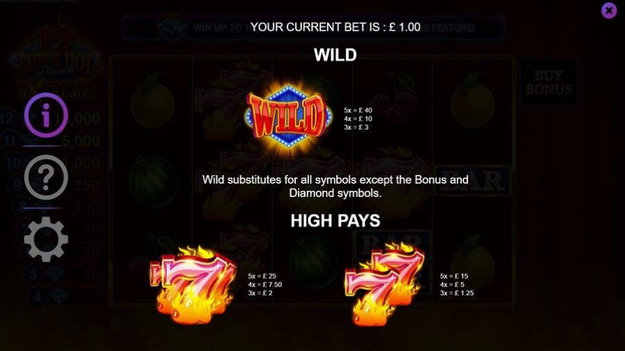 12 Super Hot Diamonds Extreme Feature Symbols Eng - partycasino