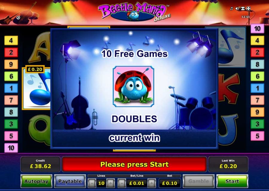 Beetle Mania 10 Free Games - partycasino