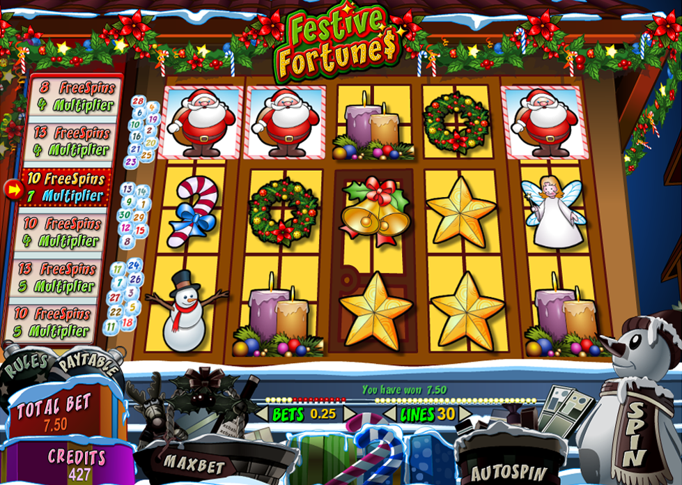 Festive Fortunes Slot Bonus - partycasino