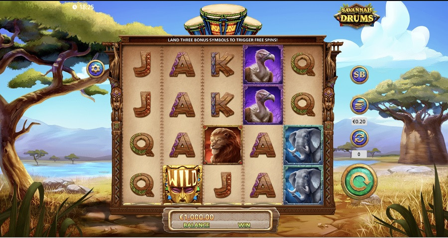 Savannah Drums Slot - partycasino