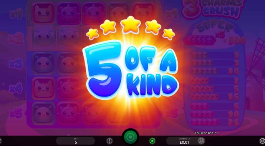 3 Charms Crush 5 Kind - partycasino