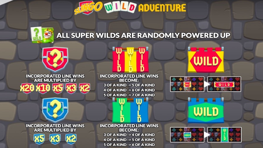 Slingo Wild Adventure Feature Symbols - partycasino