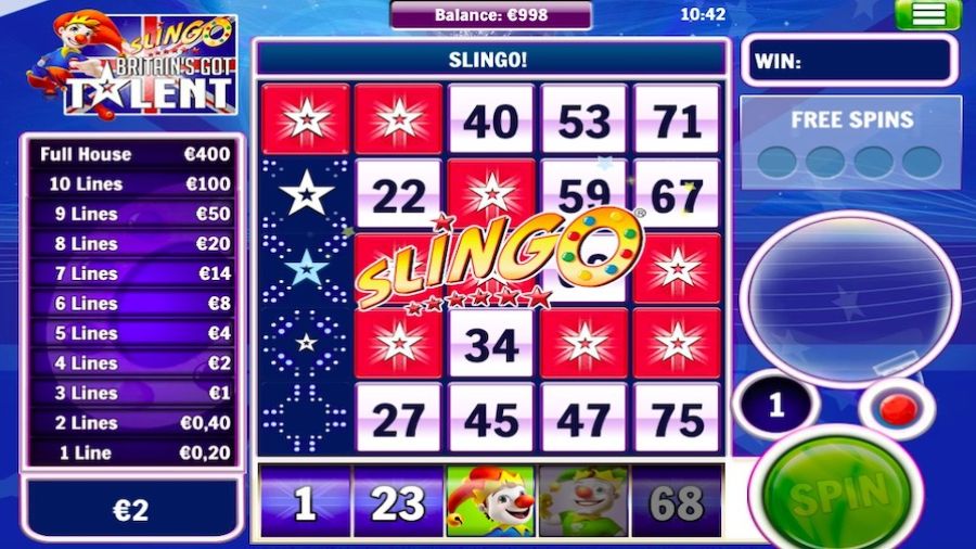 Slingo Britains Got Talent Bonus - partycasino