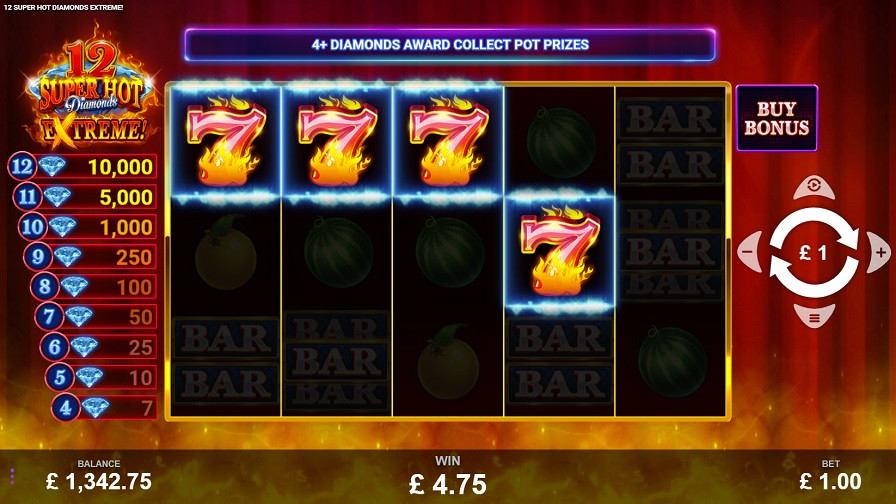 12 Super Hot Diamonds Extreme Bonus Eng - partycasino